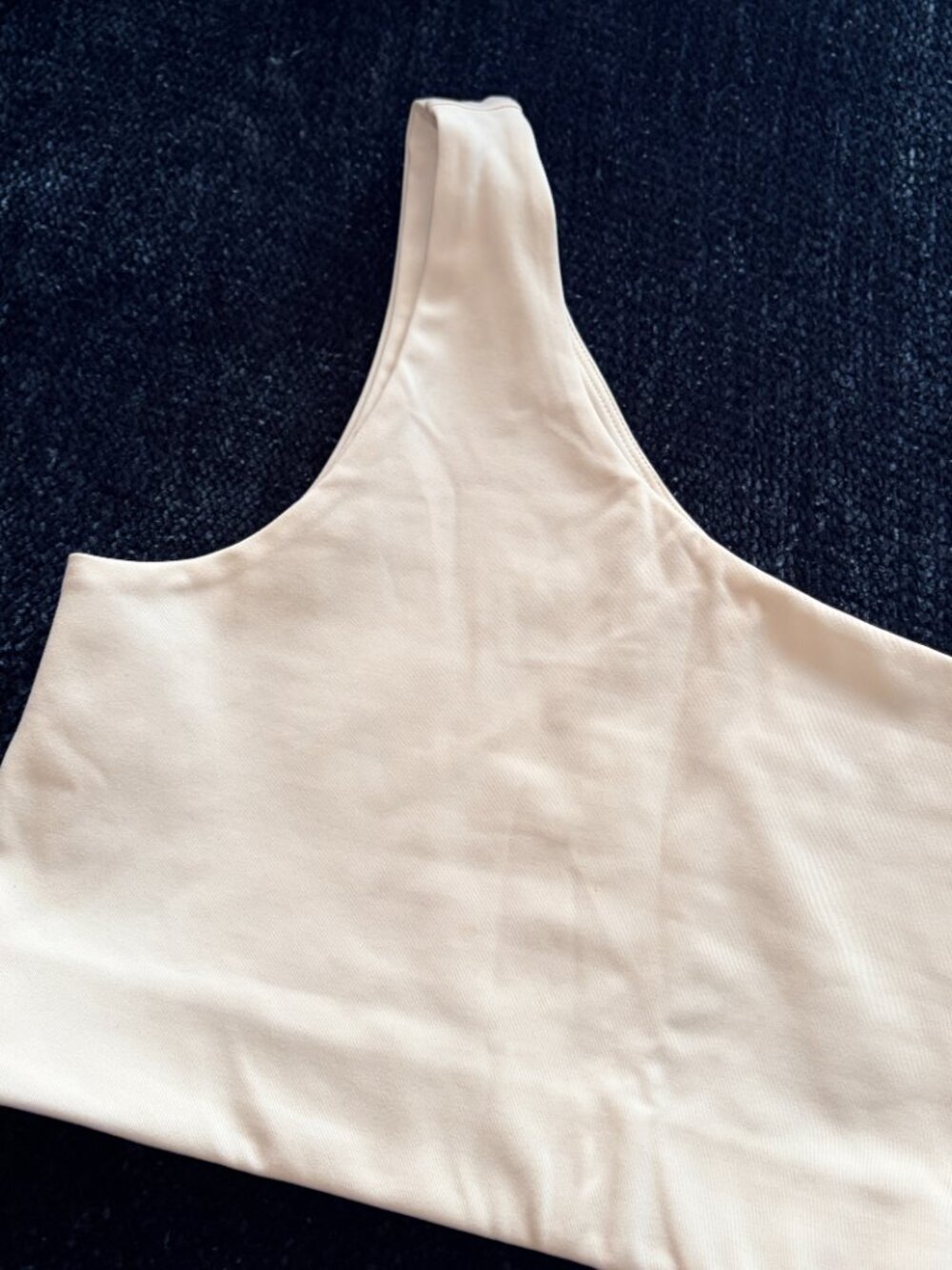 Girlfriend Collective One Shoulder Crop Top Bra XL White Seamless Activewear - Picture 7 of 8